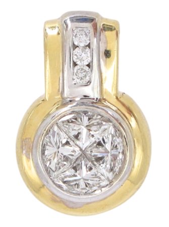 0.97ctw Diamond Pendant 14K Two-Tone Gold