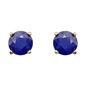 1.20ctw Natural Blue Sapphire Stud Earrings 14K Gold