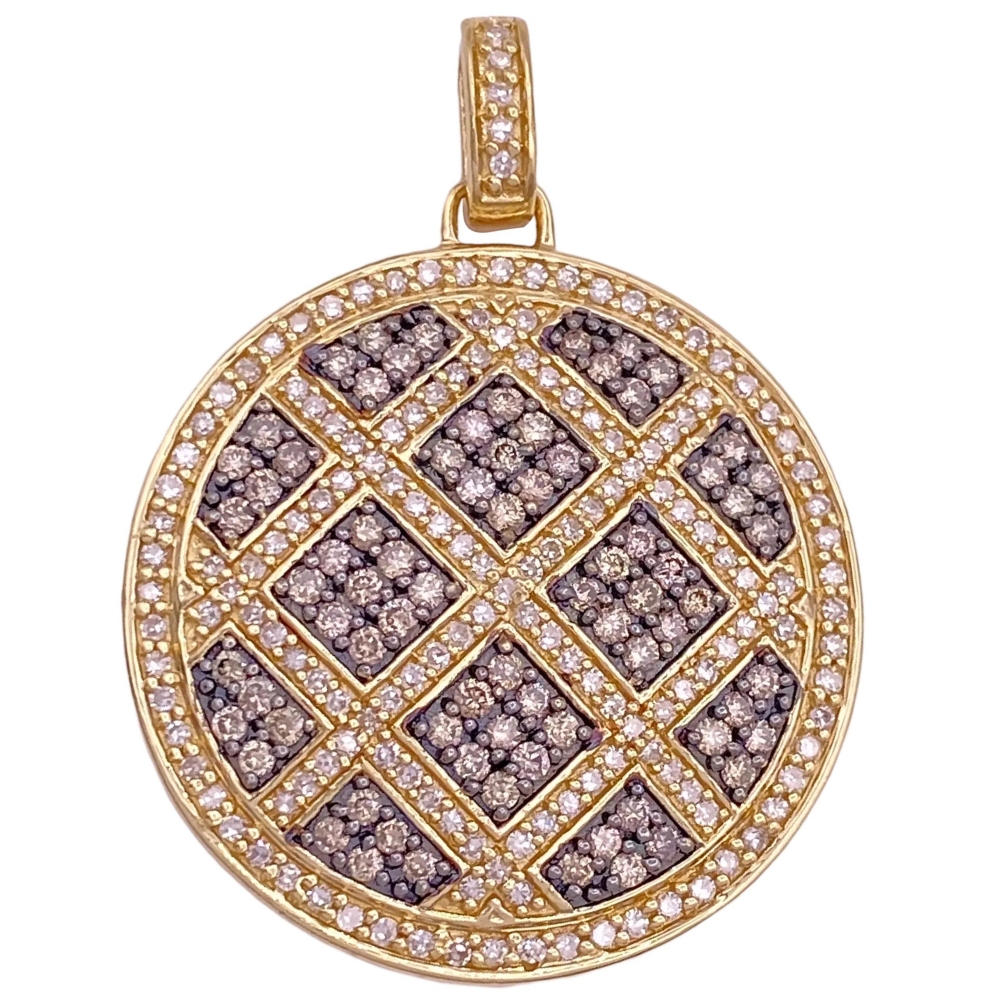 1.55ctw White & Brown Diamond Pendant 14K Gold