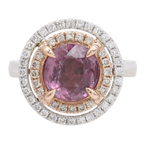 1.93ct Pink Spinel Double Diamond Halo 14K Side (2)