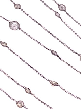 3.0ctw Salt & Pepper Diamonds by The Inch Necklace 14K Gold with Black Rhodium