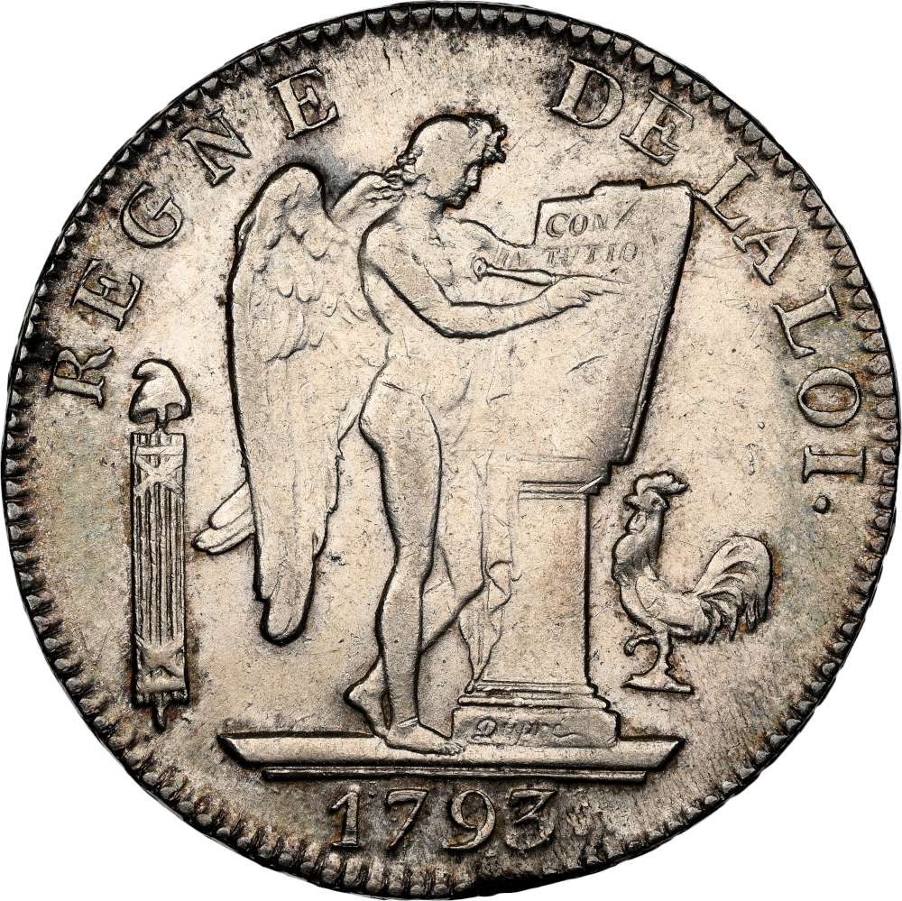 1793-A France 6 Livres L’An II AU55 NGC