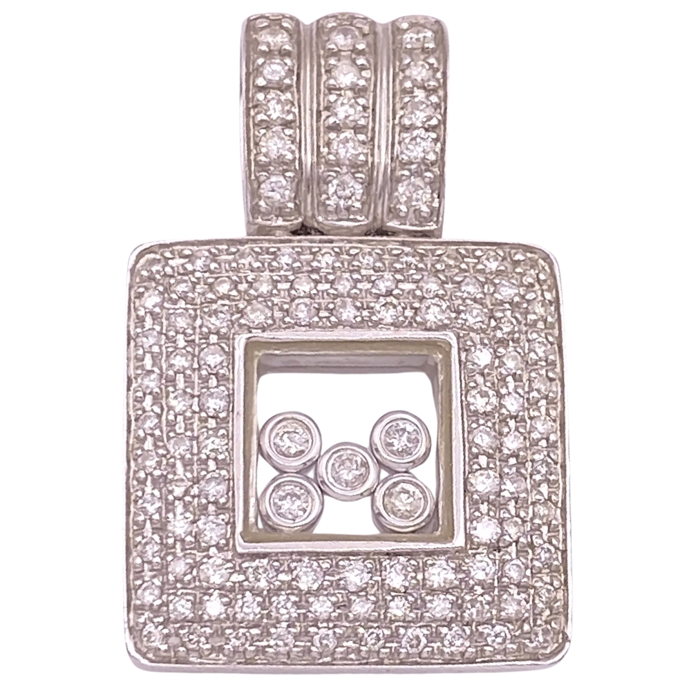 Happy Style Floating Diamond Pendant 14K Gold