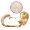 Opal Inlay Half Hoop Earrings 14K Gold back