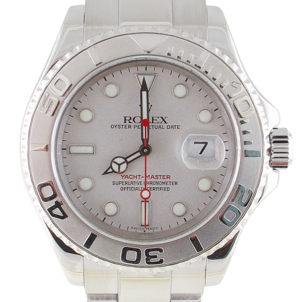 Pre-Owned Rolex 40MM Yachtmaster (2003) Stainless Steel And Platinum 16622 Front Close