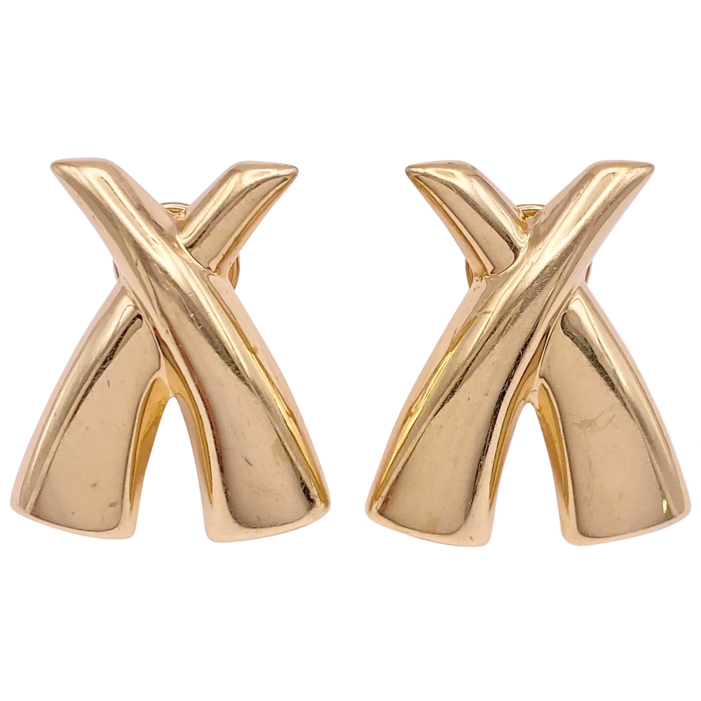 X Kiss Statement Earrings 14K Gold