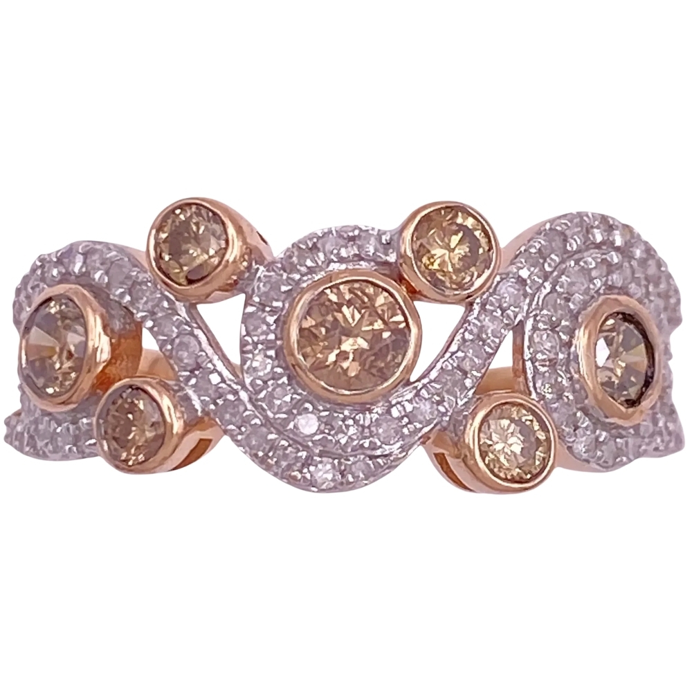1.71ctw Brown Diamond Bubble Band Ring 10K Gold