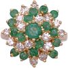 2.11ctw Emerald Swirl Cluster Ring 14K Gold