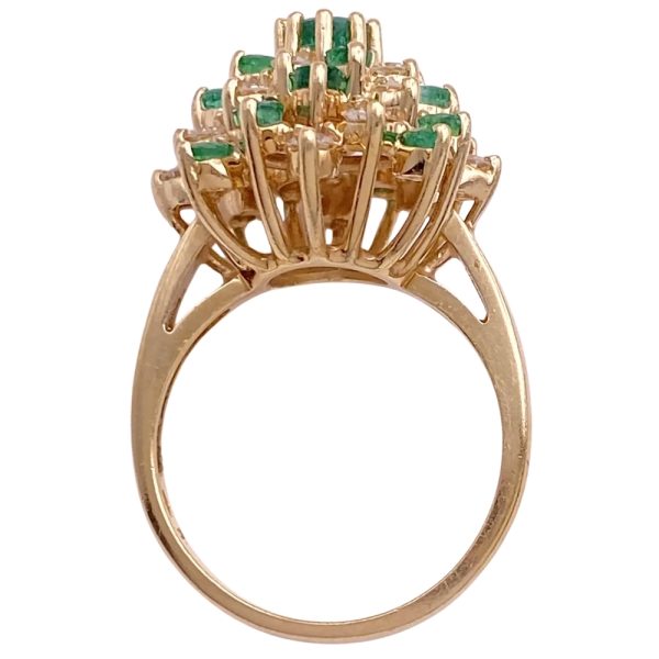 2.11ctw Emerald Swirl Cluster Ring 14K Gold profile