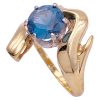 2.70ctw Teal Spinel Ring 14K Gold side