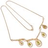 4.62ctw Pear Peridot Necklace 14K Two-Tone Gold back