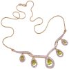4.62ctw Pear Peridot Necklace 14K Two-Tone Gold full