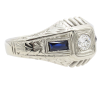 .46ctw Diamond & Sapphire Detailed Art Deco Ring 18K Side angle
