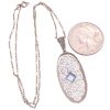 Art Deco 0.82ct Aquamarine Necklace 14K White Gold back