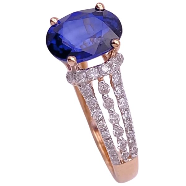 Effy 2.25ctw Sapphire Ring 14K Rose Gold side