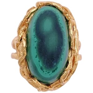 Handcrafted Malachite Ring 18K Gold