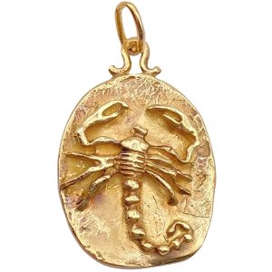 Handcrafted Scorpio Zodiac Pendant 18K Gold