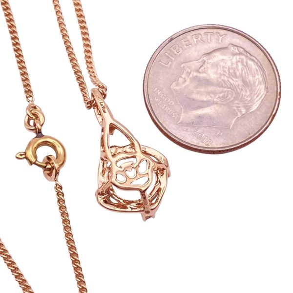 Le Vian 1.26ctw Aquamarine Necklace 14K Rose Gold back