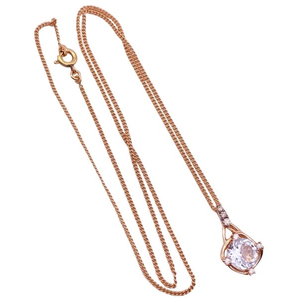 Le Vian 1.26ctw Aquamarine Necklace 14K Rose Gold full
