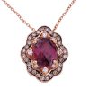 Le Vian 3.62ctw Rhodolite Garnet Necklace 14K Rose Gold close up