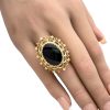 Ornate Onyx Cocktail Ring 14K Gold worn
