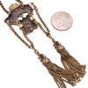 Victorian Era Double Tassel Necklace 14K Gold back