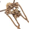 Victorian Era Double Tassel Necklace 14K Gold close up