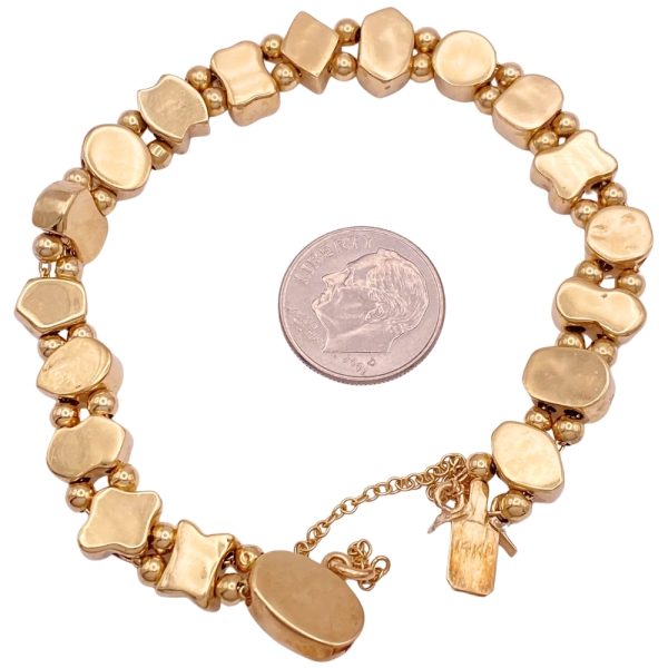 Victorian Revival Jeweled Slide Bracelet 14K Gold back