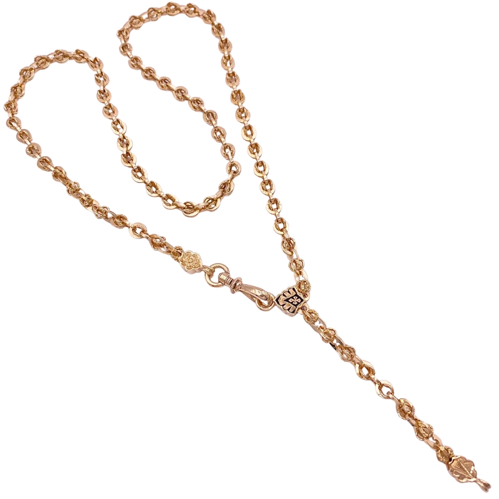 Victorian Watch Chain Necklace 10K Gold