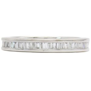 0.80ctw Baguette Diamond Eternity Band Ring 18K White Gold