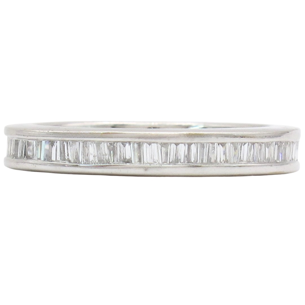0.80ctw Baguette Diamond Eternity Band Ring 18K White Gold