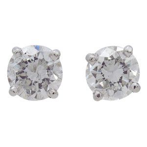 1.00 carat Diamond Stud Earrings White Gold .98