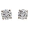 1.00 carat round diamond stud earrings white gold 0.97