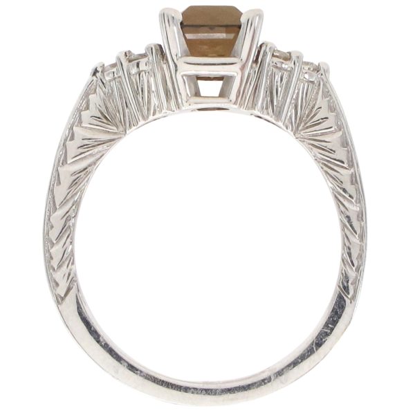 1.19ctw Brown Tourmaline Ring 14K White Gold profile
