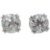 1.50 carat European Diamond Stud Earrings White Gold 1.39