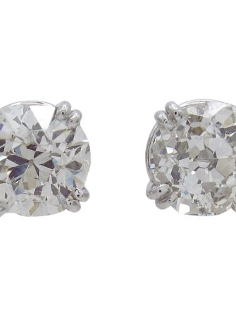 1.53ctw European Solitaire Diamond Stud Earrings White Gold