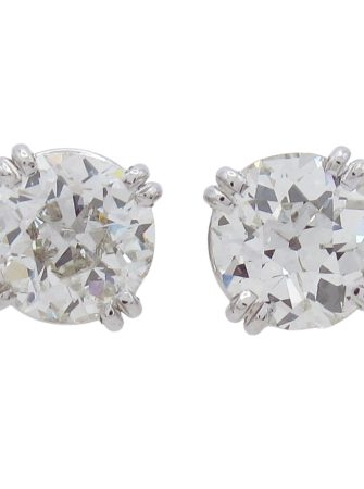 1.51ctw European Solitaire Diamond Stud Earrings White Gold