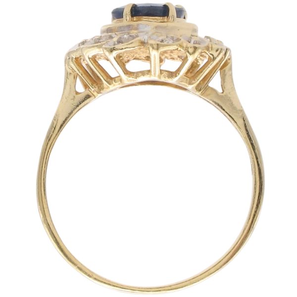 1.50ctw Pear Natural Sapphire Ring 14K Gold profile