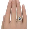 1.50ctw Pear Natural Sapphire Ring 14K Gold worn