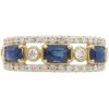 1.59ctw Diamond & Sapphire Band Ring 14K Gold
