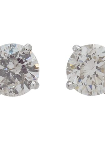 1.72ctw Round Solitaire Diamond Stud Earrings White Gold