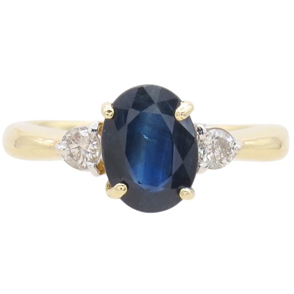 1.99ctw Natural Sapphire Three-Stone Ring 14K Gold