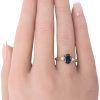 1.99ctw Natural Sapphire Three-Stone Ring 14K Gold worn