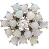 Natural Opal Cluster Ring 14K White Gold