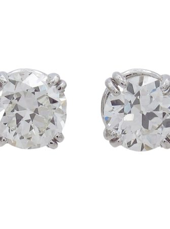 0.89ctw European Solitaire Diamond Stud Earrings White Gold