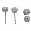 Old European Round Diamond Stud Earrings White Gold Side .89